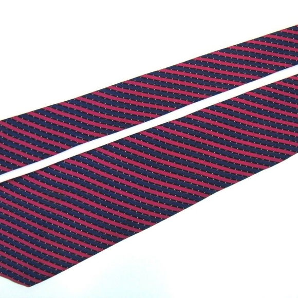 STEFANO RICCI Tie Slim Navy Blue Fuschia Stripe - Picture 3 of 8